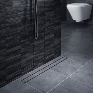 Душевой лоток Timo Drain System DS230209/03 90см с двусторонней панелью plate под плитку чёрный